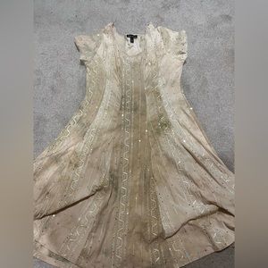 Tan short dress with glitter